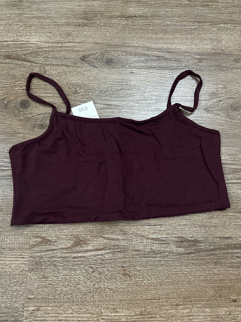 Cotton On Burgundy Spaghetti Strap Crop Camisole